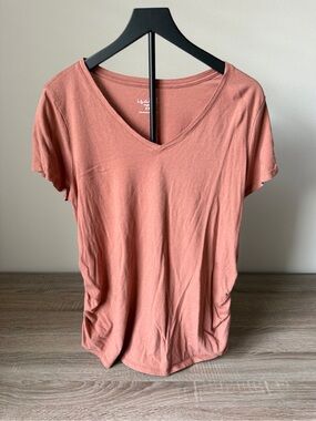 Isabel by Ingrid & Isabel V-Neck Tee XXL Pink Short Sleeve Maternity Top Soft